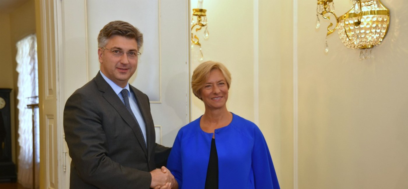 Predsjednik Vlade Andrej Plenković s ministricom obrane Talijanske Republike Robertom Pinotti